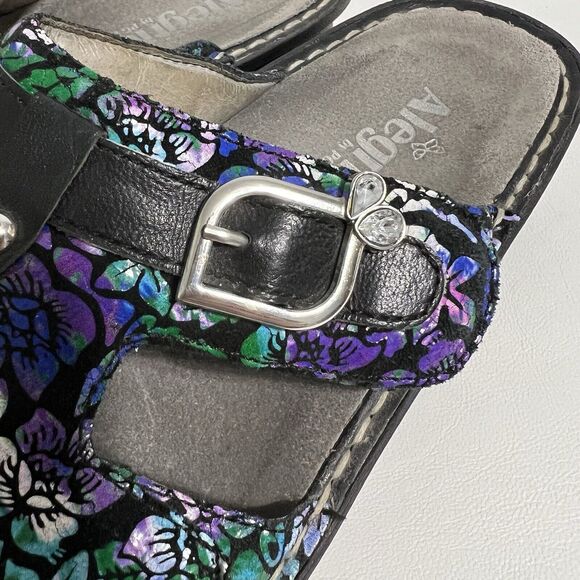 ALEGRIA PG Lite PEG146 Peggy Hibiscus Floral Leather Adjustable Slide Sandals 41 - Picture 3 of 8